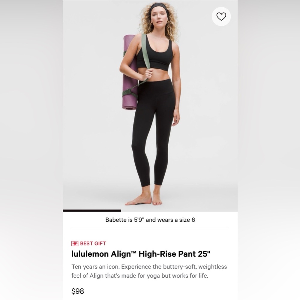 Lululemon Align HR Pant 25”